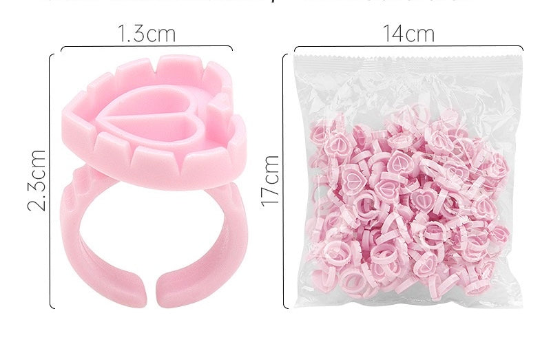 Bague porte-colle pour extensions de cils - Forme cœur