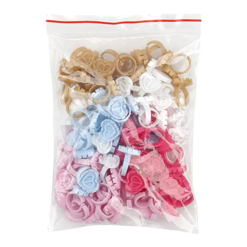 Bague porte-colle pour extensions de cils - Forme cœur