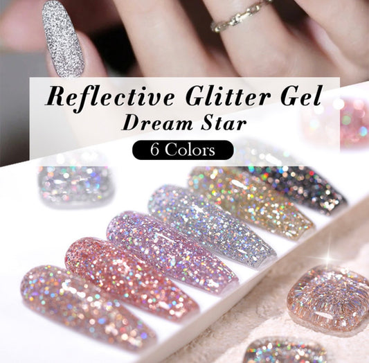 Gel polish à paillettes réfléchissantes