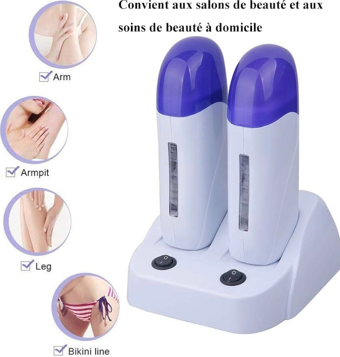 Appareil chauffe cire double roll-on