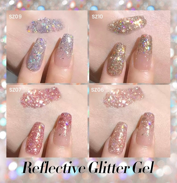 Gel polish à paillettes réfléchissantes