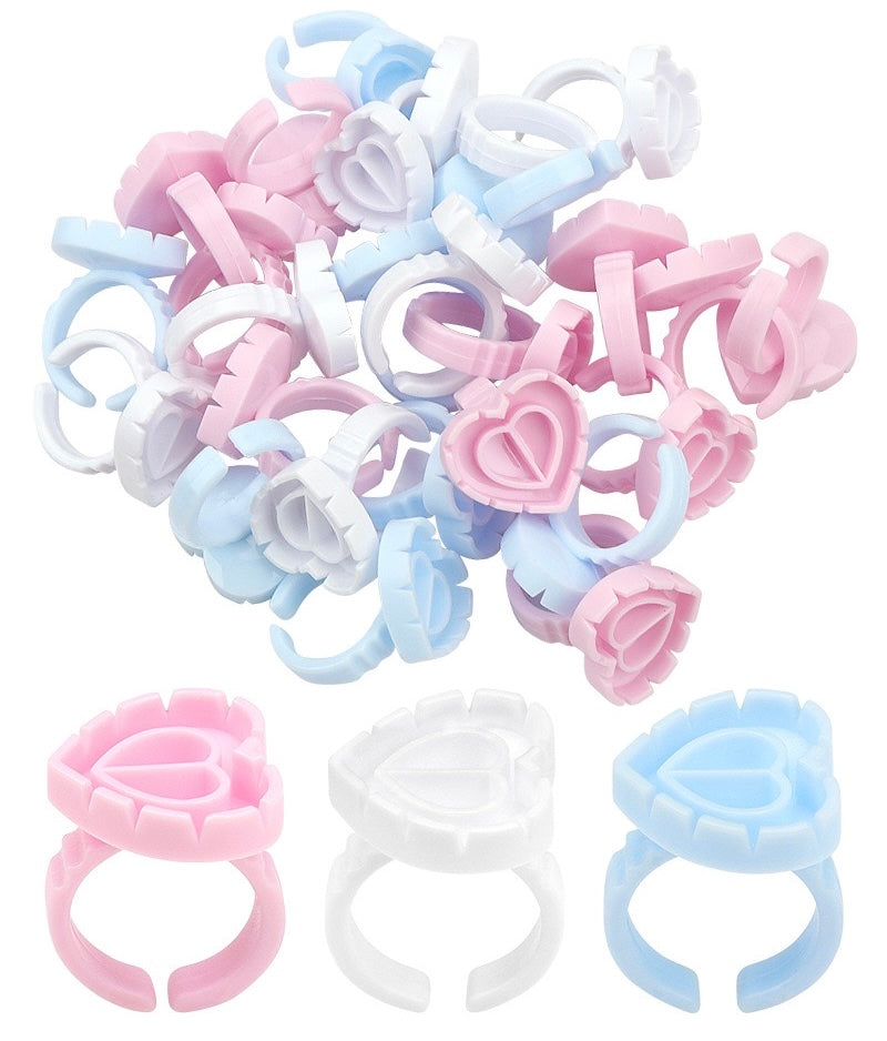 Bague porte-colle pour extensions de cils - Forme cœur