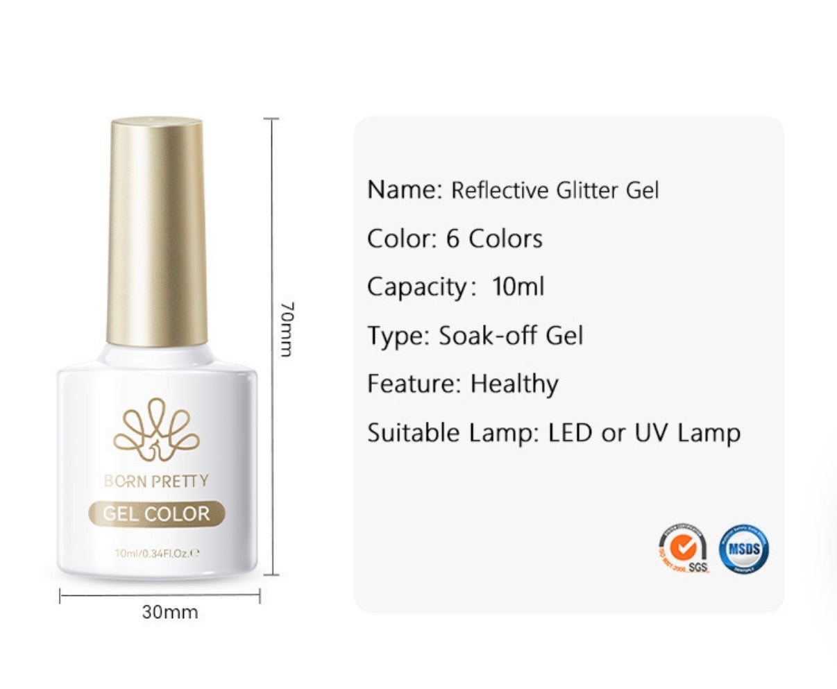 Gel polish à paillettes réfléchissantes