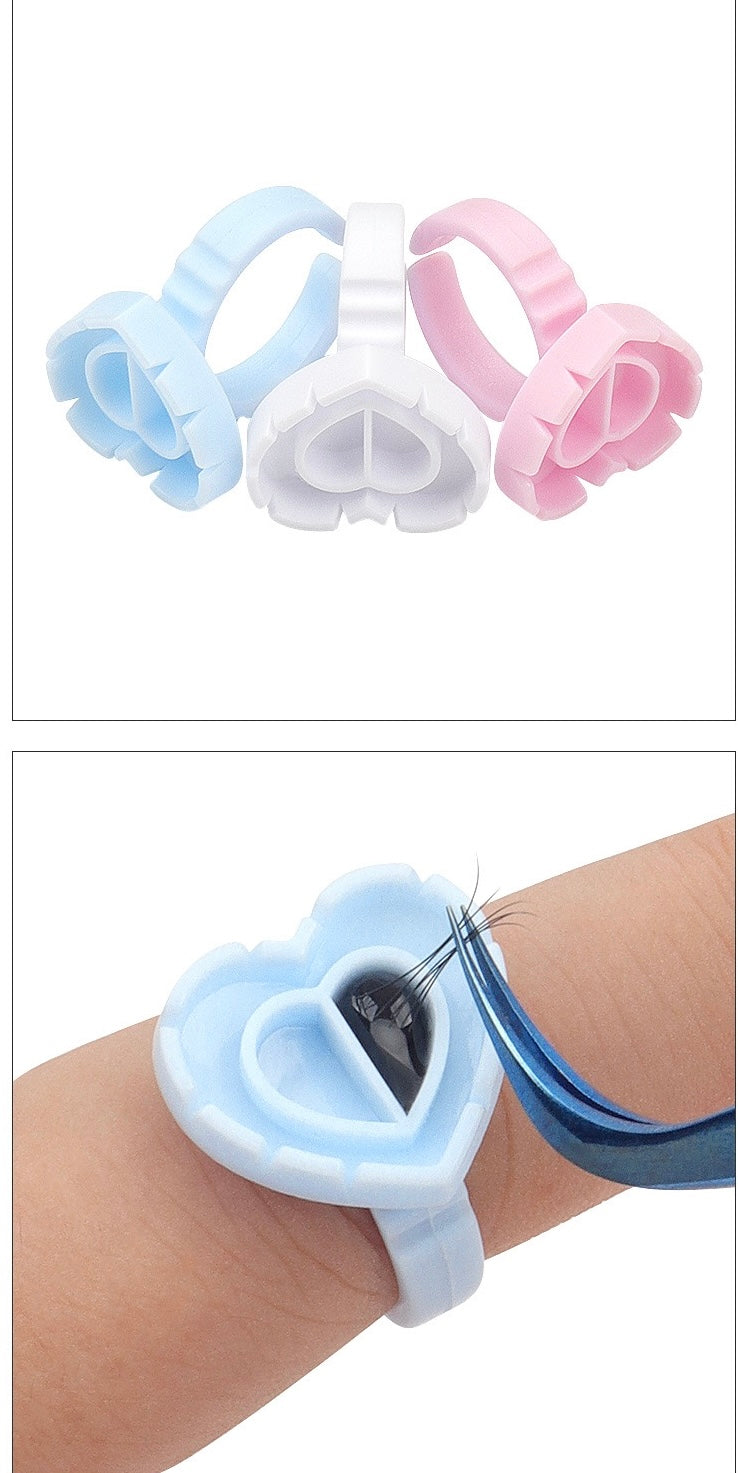 Bague porte-colle pour extensions de cils - Forme cœur
