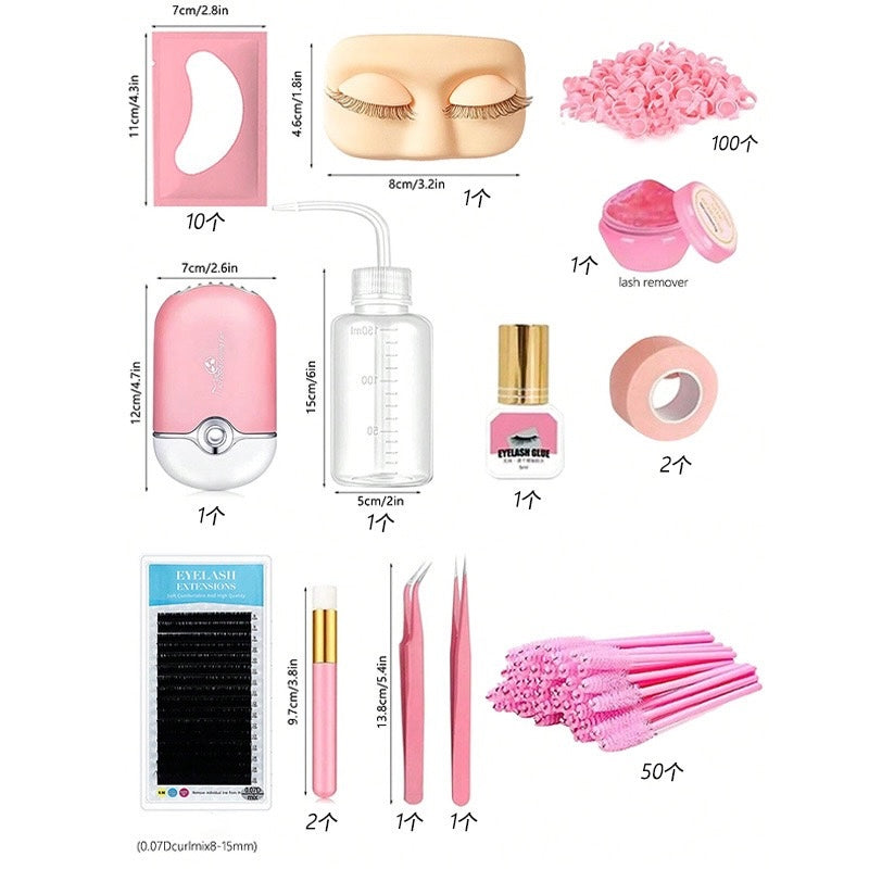 Kit d’extension de cils pour débutants tête mannequin