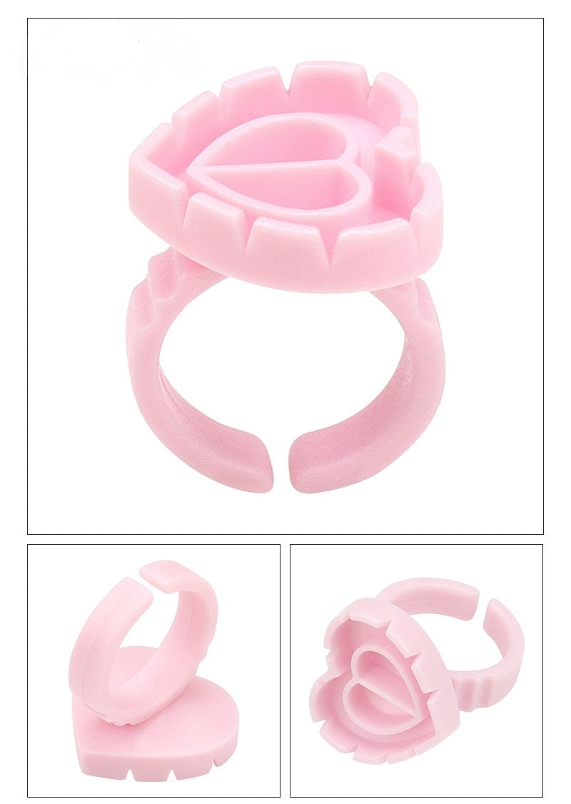 Bague porte-colle pour extensions de cils - Forme cœur
