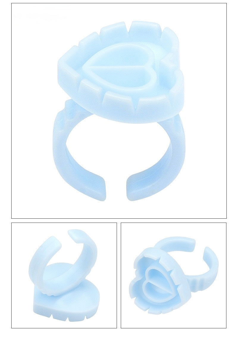 Bague porte-colle pour extensions de cils - Forme cœur