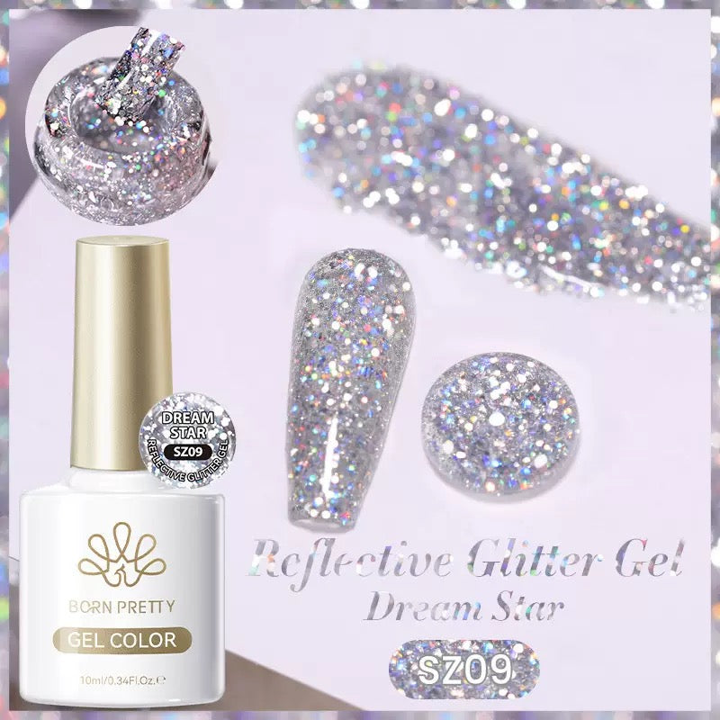 Gel polish à paillettes réfléchissantes