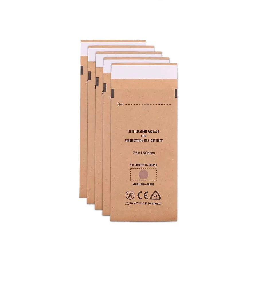 Sachets de stérilisation kraft - Pack 100 pièces