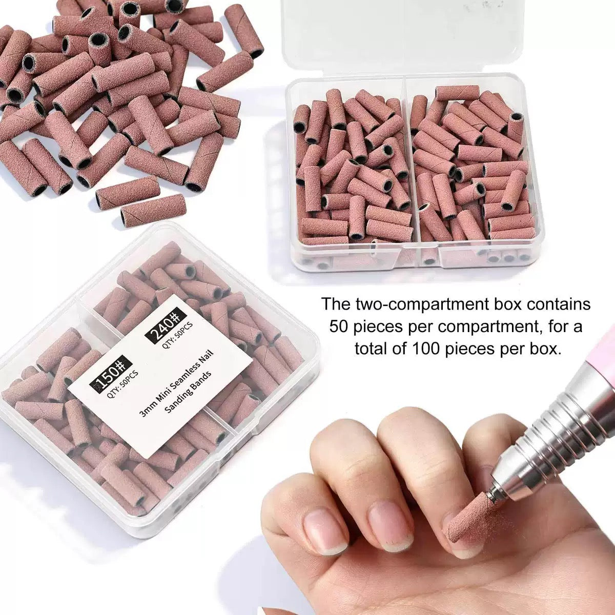 Embouts Emeri pour ongles - 50 pièces