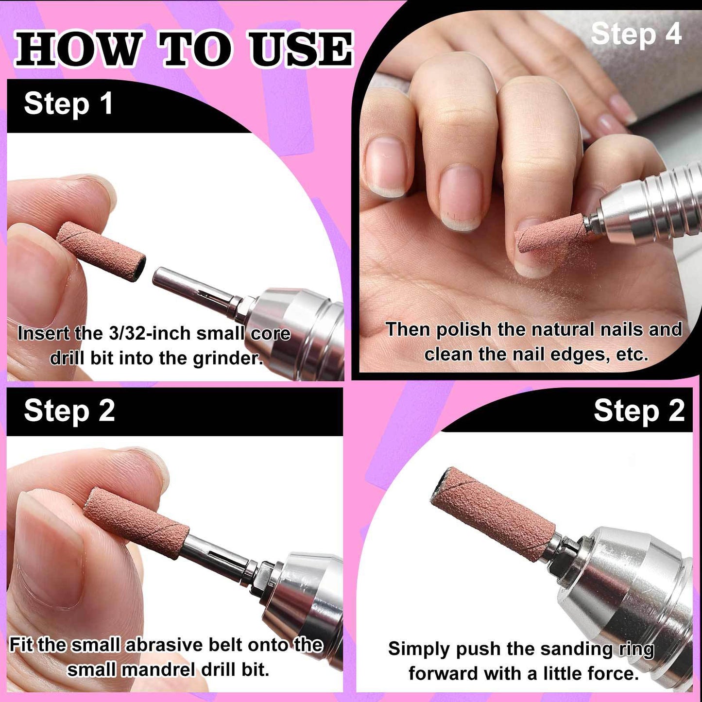 Embouts Emeri pour ongles - 50 pièces