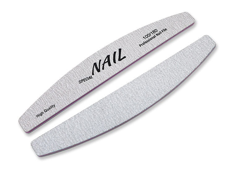 Lime à ongles double face demi-lune qualité professionnelle 100/180