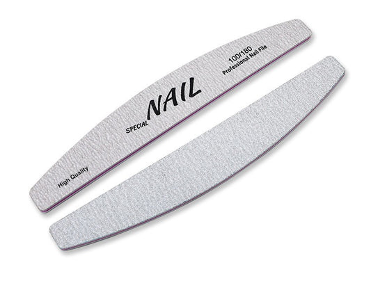 Lime à ongles double face demi-lune qualité professionnelle 100/180